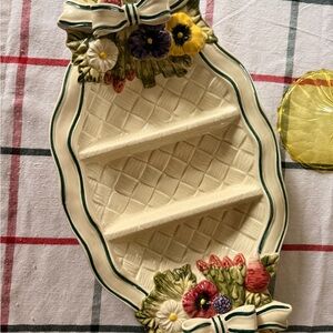 Vintage 1980’s HomeCo Floral Ceramic Serving Tray